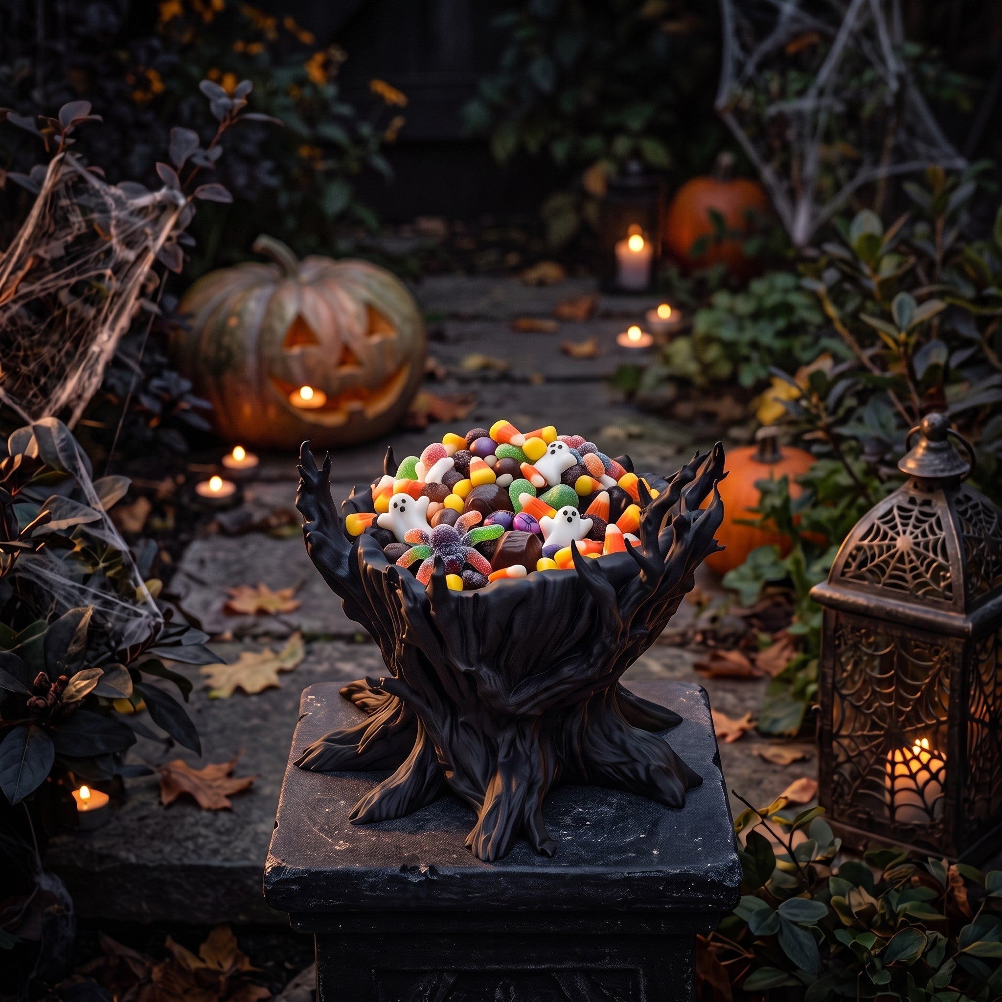 Gnarled Tree Candy Bowl — 3D Printed Halloween Treat Holder with Twisted Branches