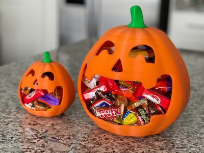 Jack-o'-Lantern Candy Bowl — 3D Printed Halloween Pumpkin Treat Holder