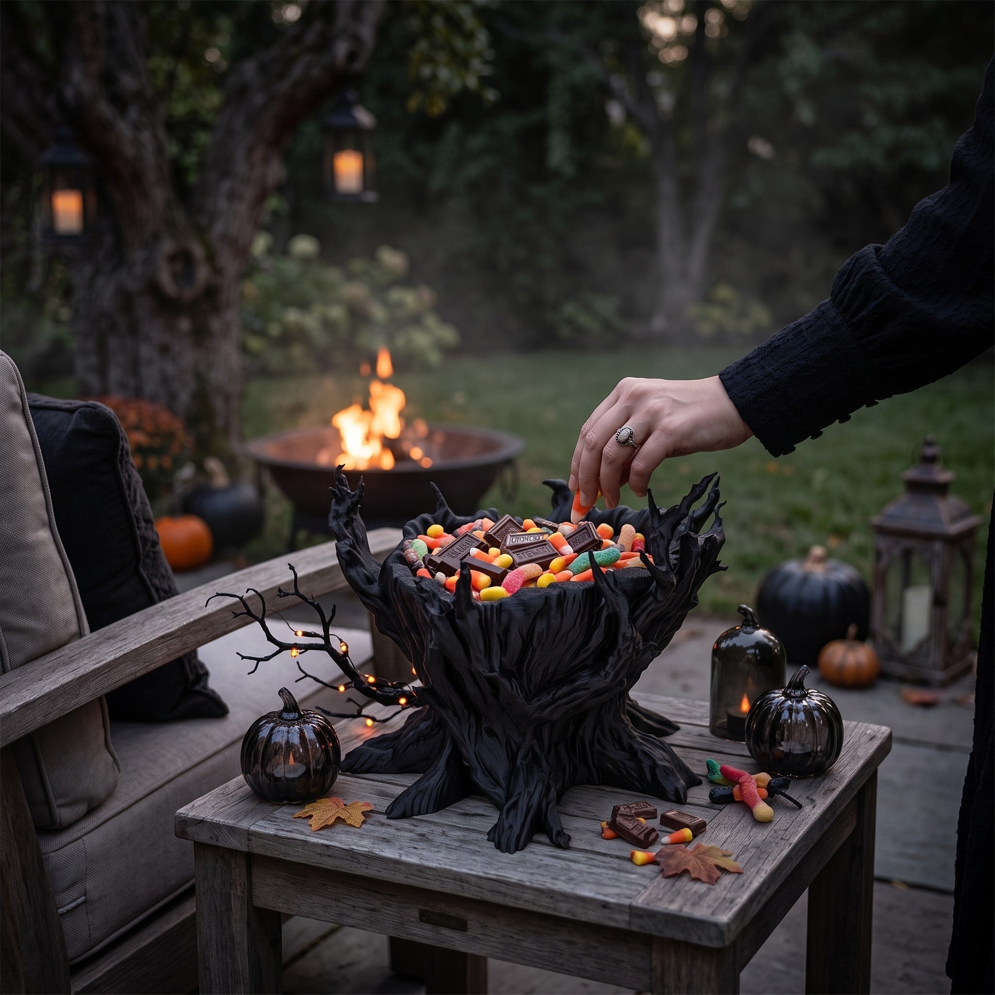 Gnarled Tree Candy Bowl — 3D Printed Halloween Treat Holder with Twisted Branches