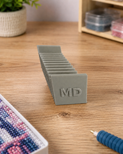 Diamond Art Drill Packet Tray — 12-Slot Tilted Organizer, 3D Printed In-Studio | Single Tray