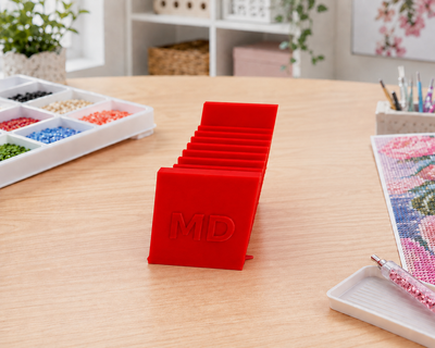 Diamond Art Drill Packet Tray — 12-Slot Tilted Organizer, 3D Printed In-Studio | Single Tray