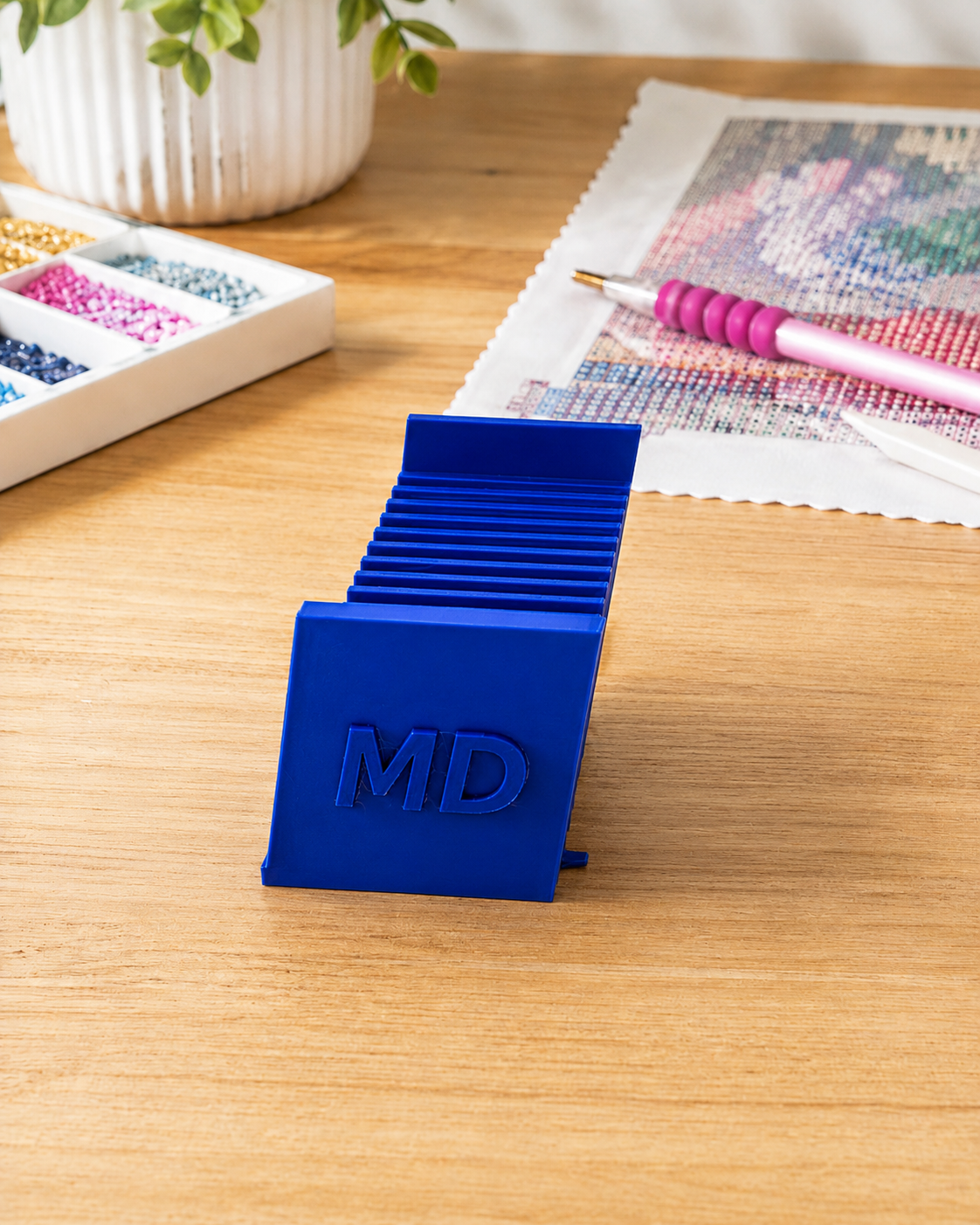 Diamond Art Drill Packet Tray — 12-Slot Tilted Organizer, 3D Printed In-Studio | Single Tray