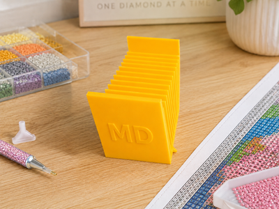 Diamond Art Drill Packet Tray — 12-Slot Tilted Organizer, 3D Printed In-Studio | Single Tray