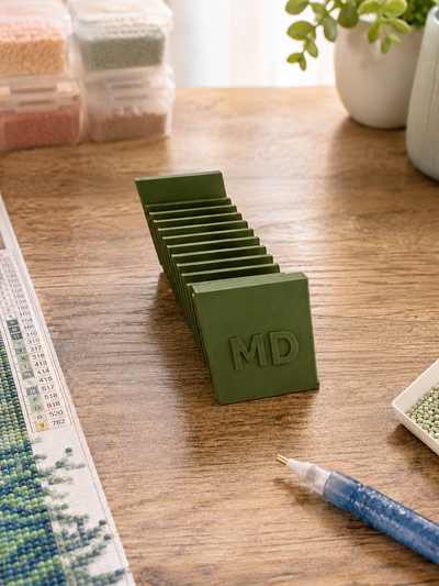 Diamond Art Drill Packet Tray — 12-Slot Tilted Organizer, 3D Printed In-Studio | Single Tray