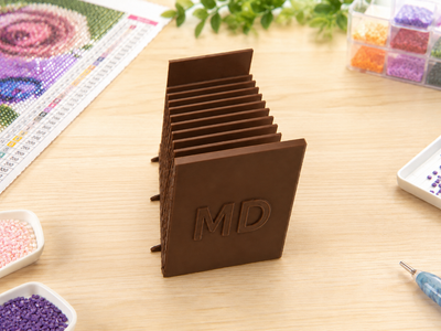 Diamond Art Drill Packet Tray — 12-Slot Tilted Organizer, 3D Printed In-Studio | Single Tray