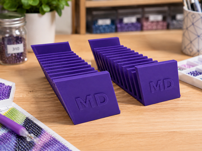 Diamond Art Drill Packet Tray — 12-Slot Tilted Organizer, 3D Printed In-Studio | 2 Trays