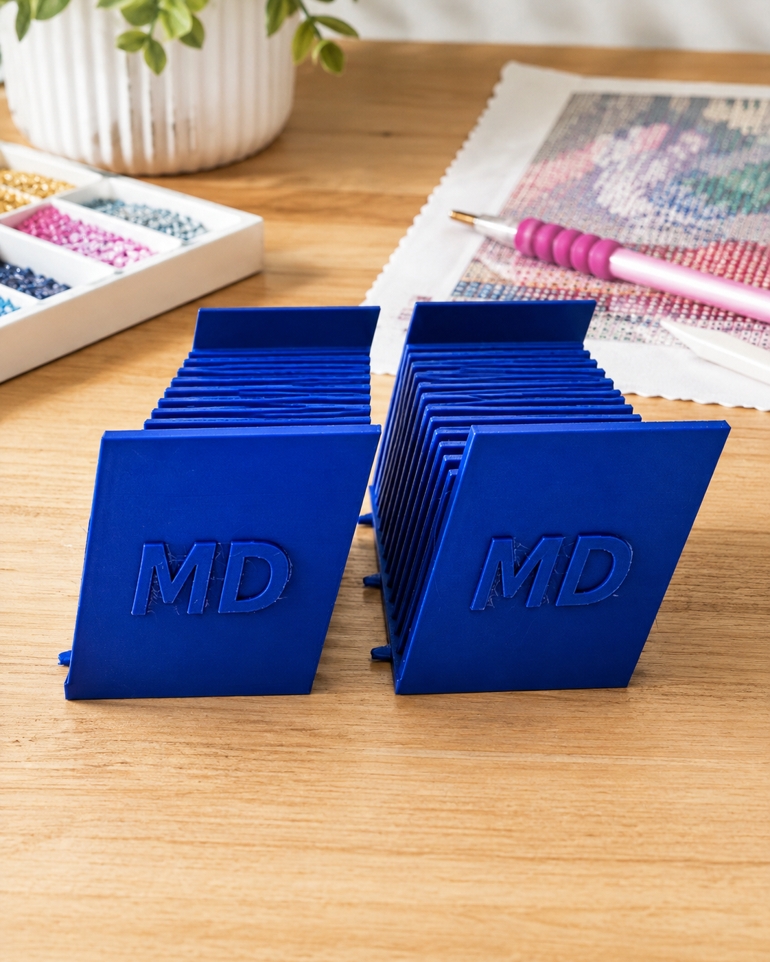 Diamond Art Drill Packet Tray — 12-Slot Tilted Organizer, 3D Printed In-Studio | 2 Trays