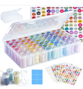 Diamond Painting Storage Containers, 1 Pack 60 Grids Bead Organizer and Diamond Painting Labels
