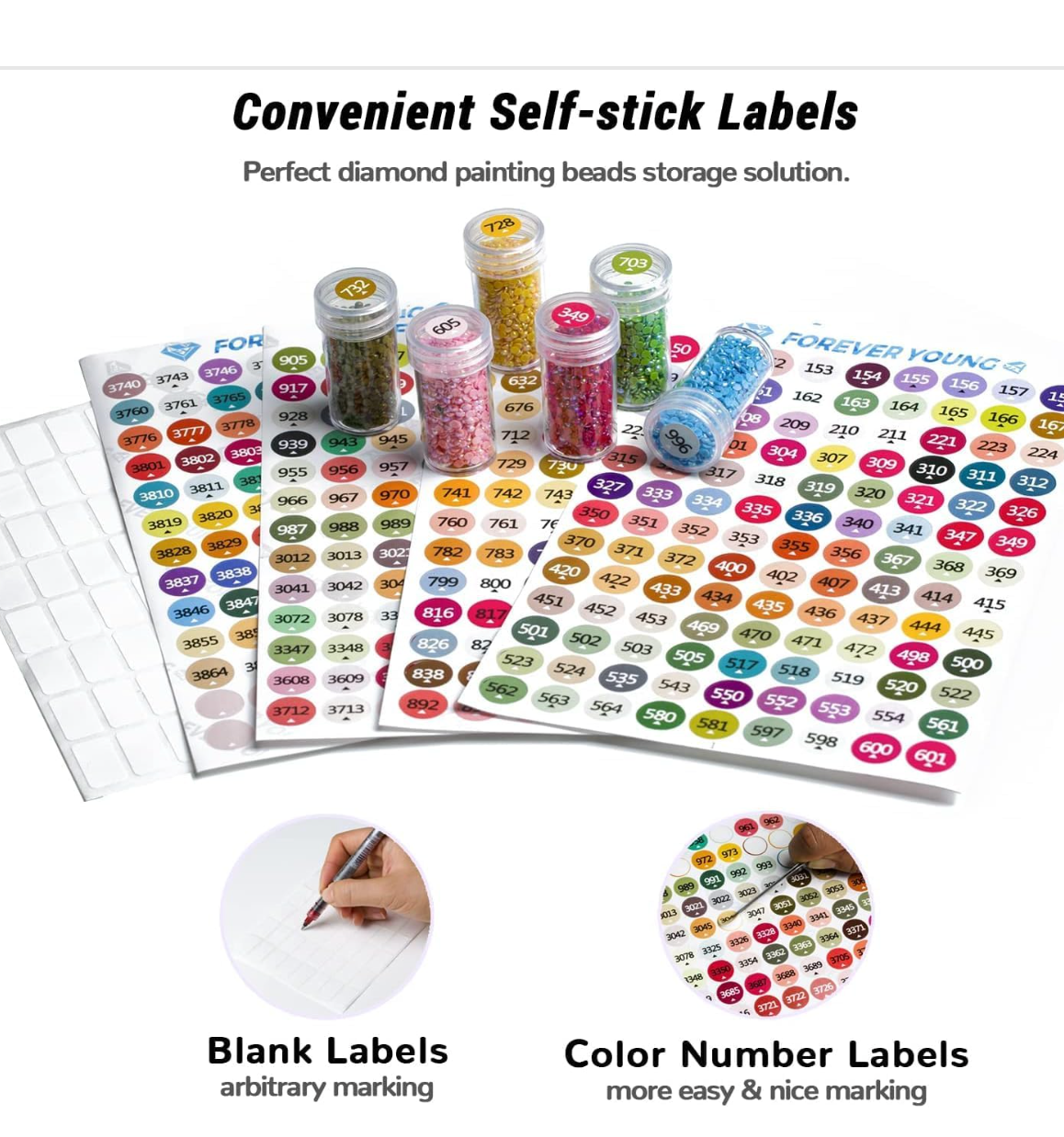 Diamond Painting Storage Containers, 1 Pack 60 Grids Bead Organizer and Diamond Painting Labels