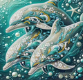 Dolphin Animal Diamond Art Kits for Adults Beginner,5D Diamond Painting Kit 11.8 X 11.8Inch
