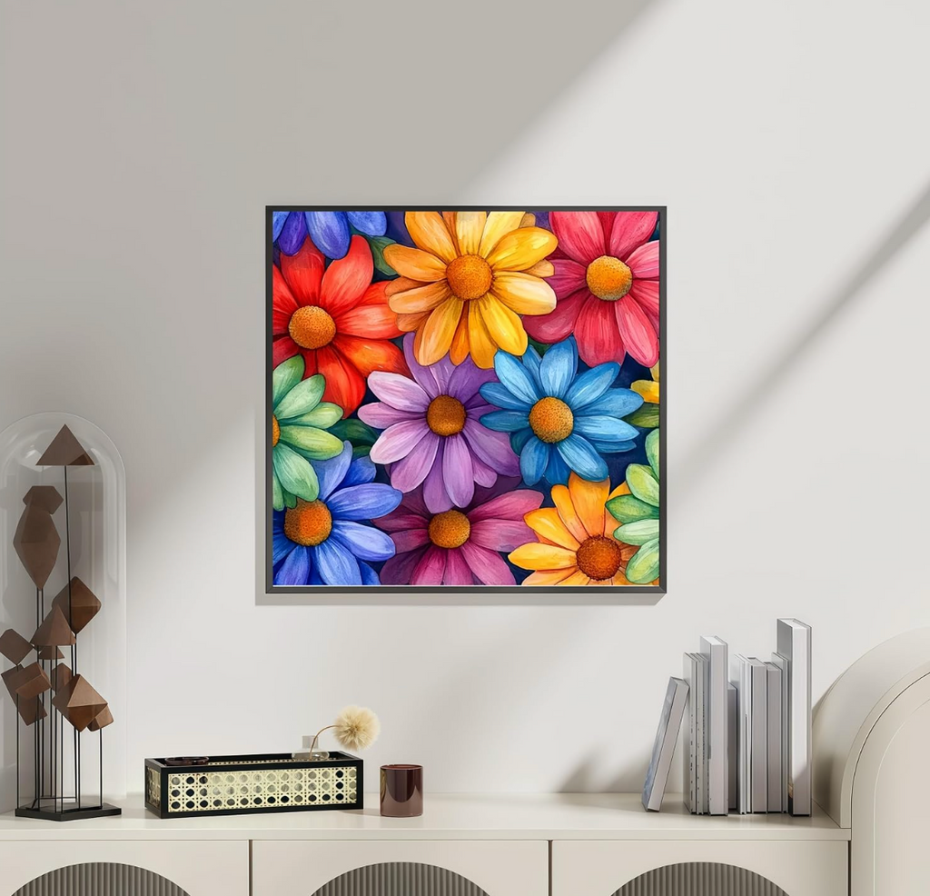 Flowers Diamond Art Kits for Adults, 5D Diamond Painting for Adult Beginners 13.78x13.78 Inch