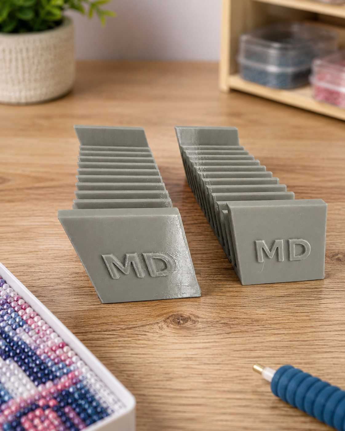 Diamond Art Drill Packet Tray — 12-Slot Tilted Organizer, 3D Printed In-Studio | 2 Trays