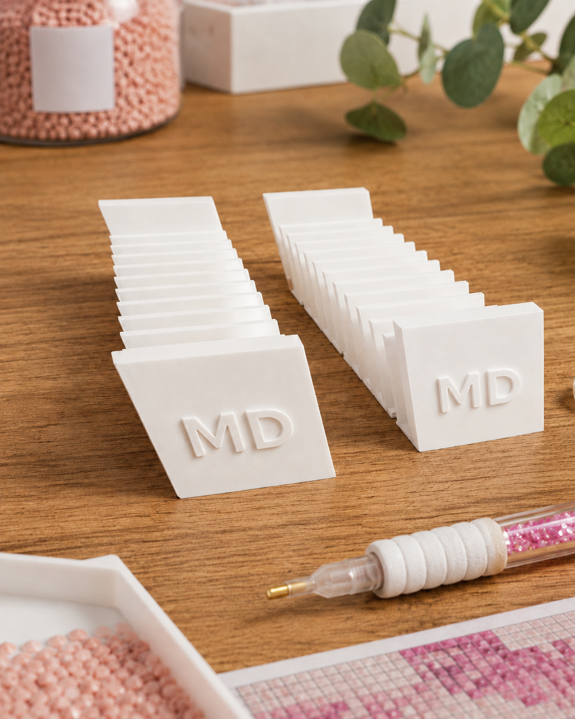 Diamond Art Drill Packet Tray — 12-Slot Tilted Organizer, 3D Printed In-Studio | 1 Tray