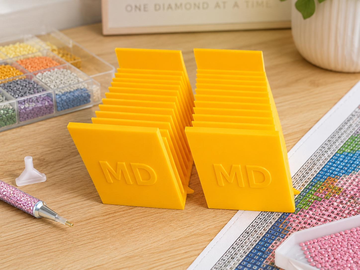 Diamond Art Drill Packet Tray — 12-Slot Tilted Organizer, 3D Printed In-Studio | 2 Trays