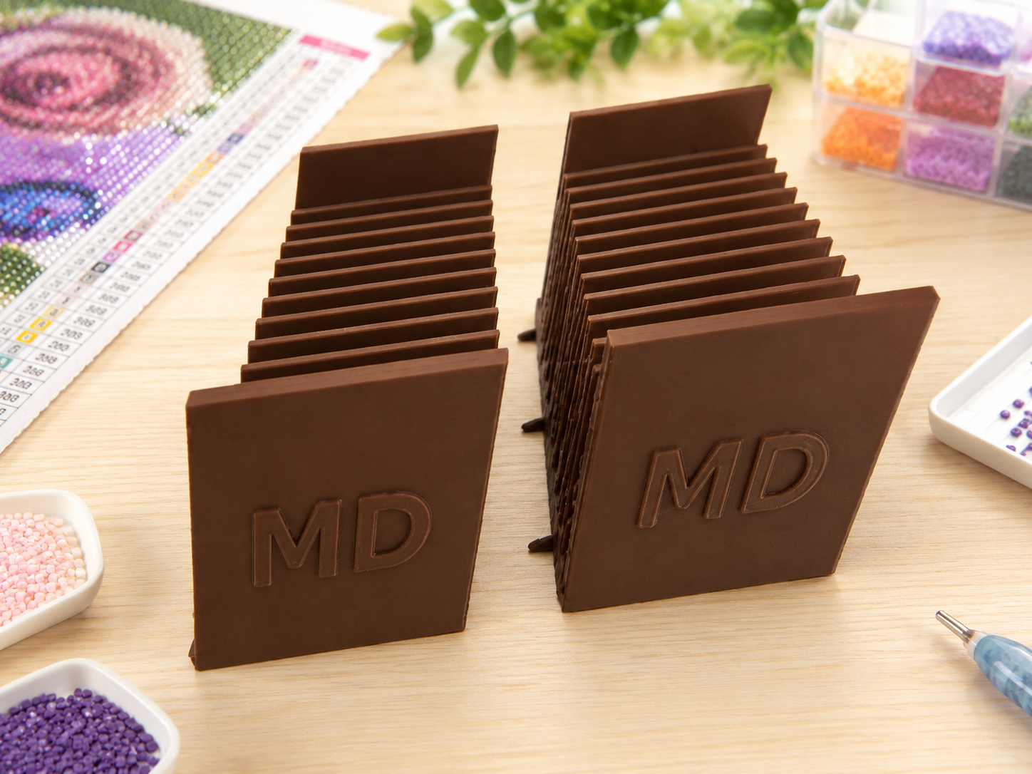 Diamond Art Drill Packet Tray — 12-Slot Tilted Organizer, 3D Printed In-Studio | 2 Trays