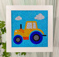 PREORDER — Tractor Diamond Painting Kit for Kids | Framed 5D Gem Art Craft Kit