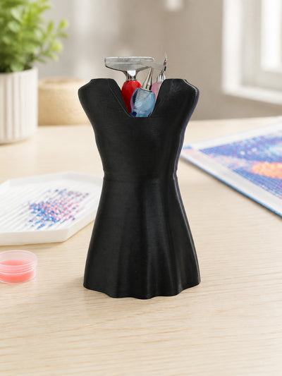 Little Black Dress Pen, Pencil & Small Tool Holder — 3D Printed Desk Organizer in Matte Black