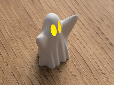 Ghost Votive Holder — 3D Printed Halloween Candle Holder, LED Candle & Batteries Included
