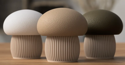 Mushroom Storage Containers — 3D Printed Screw-Top Trinket Jars with Fluted Stems