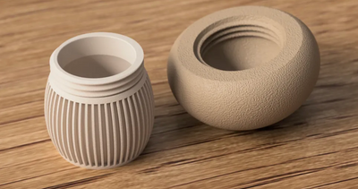 Mushroom Storage Containers — 3D Printed Screw-Top Trinket Jars with Fluted Stems