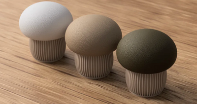 Mushroom Storage Containers — 3D Printed Screw-Top Trinket Jars with Fluted Stems