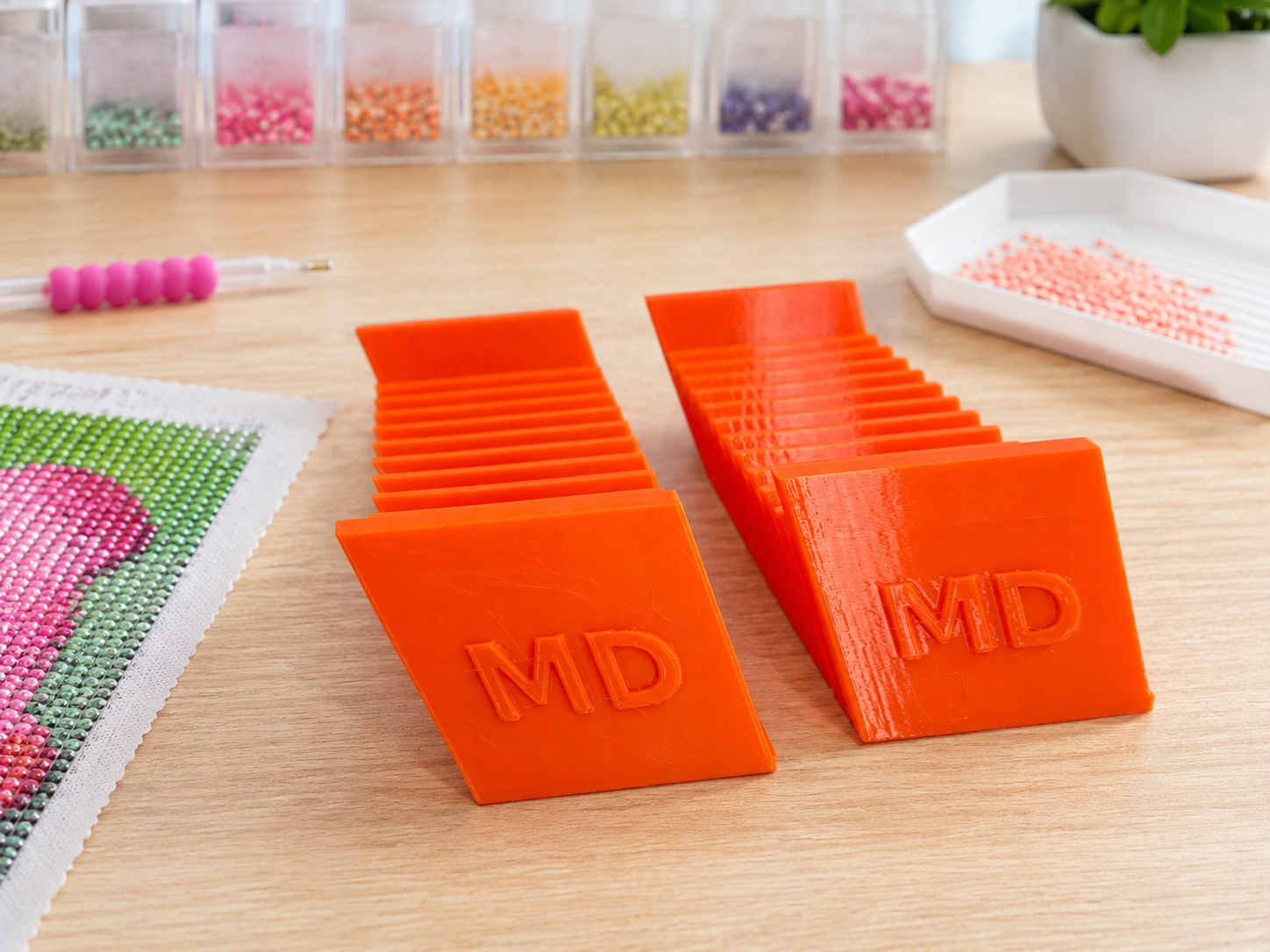 Diamond Art Drill Packet Tray — 12-Slot Tilted Organizer, 3D Printed In-Studio | 2 Trays