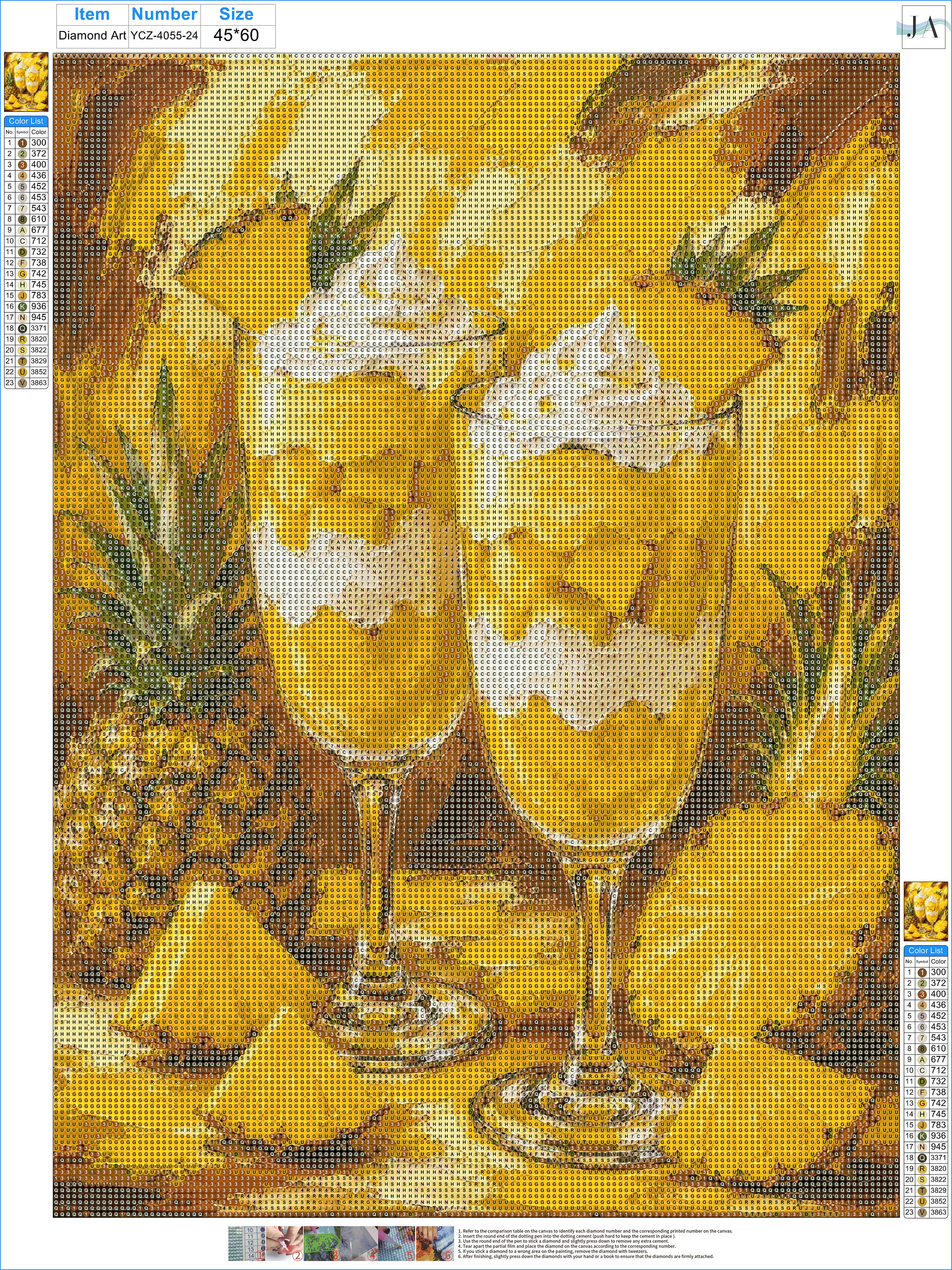 Diamond Painting Kit Pineapple Cream Parfait, Full Drill Round Diamond Art for Adults, 40x55cm DIY Craft Kit, Kitchen Wall Decor Gift