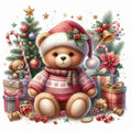 Christmas Teddy Bear Diamond Painting Kit – Waiting for Christmas Morning | 45x45cm (18x18in) Full Drill, Round Drill