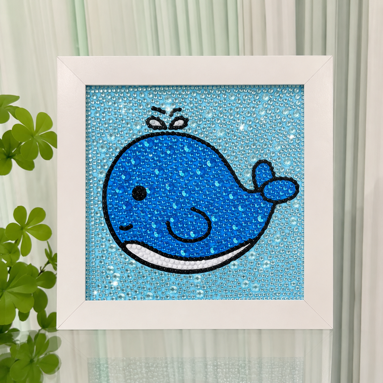 PREORDER — Whale Diamond Painting Kit for Kids | Framed 5D Gem Art Craft Kit